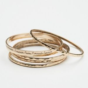 Free People Scripted Bangles Anthropolgie NEW